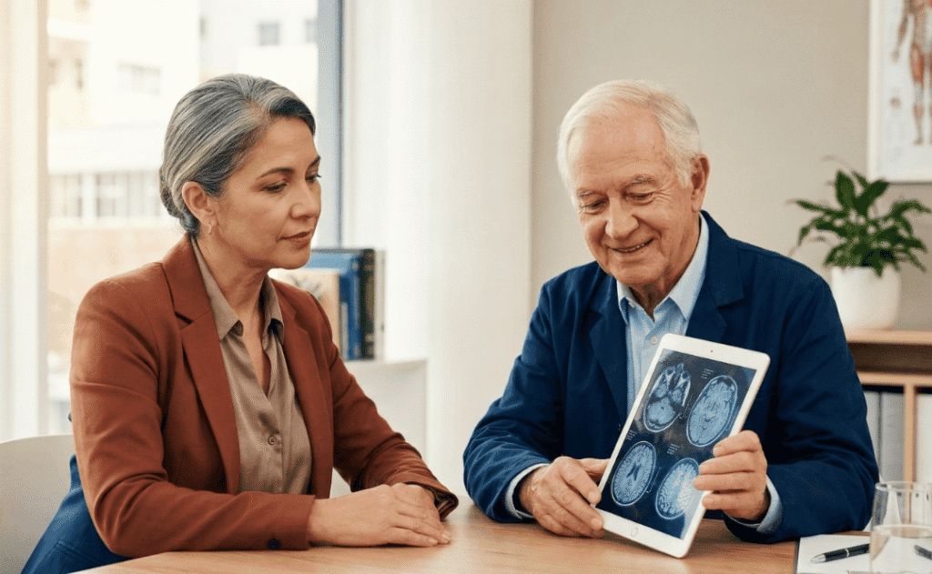 mujer en consulta con doctor