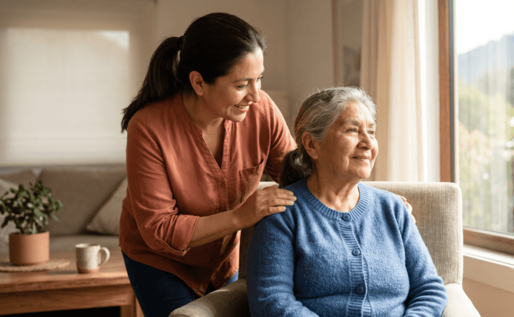 hija acompañando a su madre con alzheimer