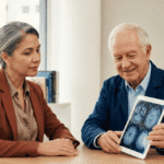 mujer en consulta con doctor